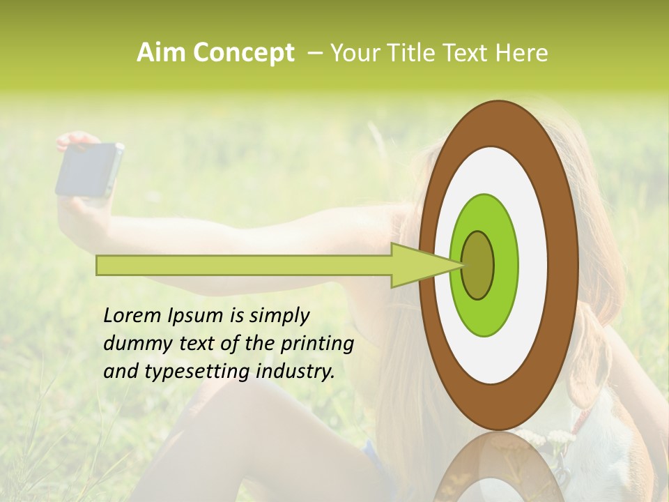 A Woman Taking A Picture With Her Dog PowerPoint Template