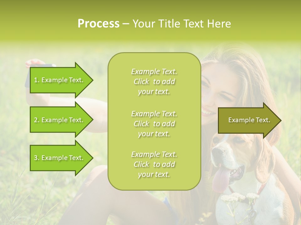 A Woman Taking A Picture With Her Dog PowerPoint Template