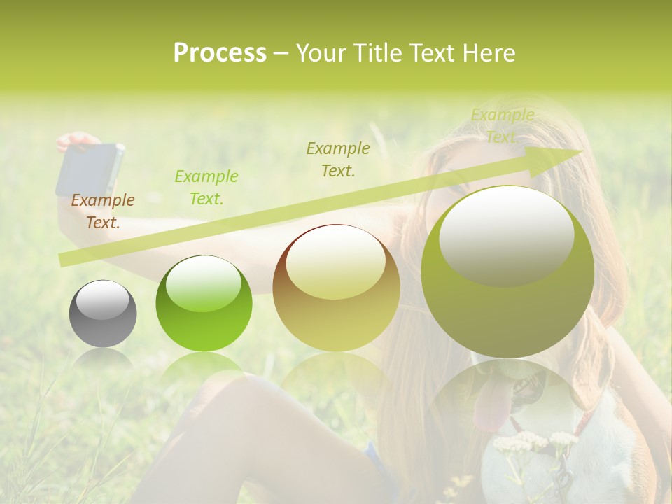 A Woman Taking A Picture With Her Dog PowerPoint Template