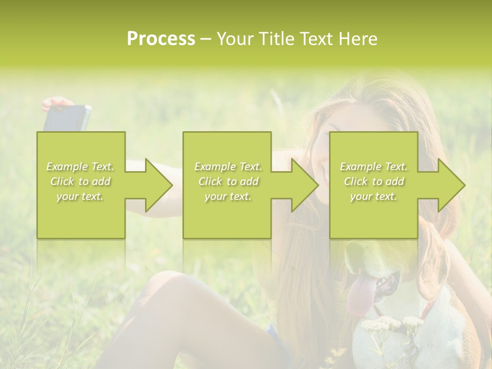 A Woman Taking A Picture With Her Dog PowerPoint Template