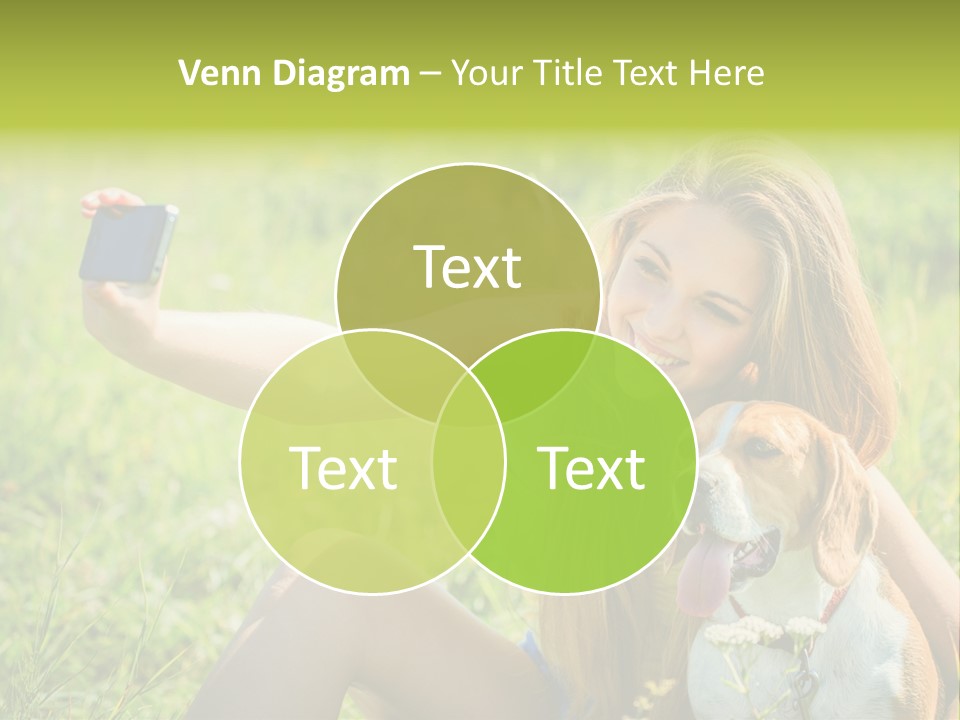 A Woman Taking A Picture With Her Dog PowerPoint Template