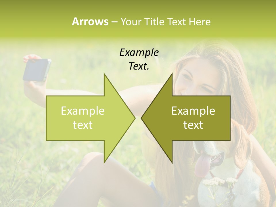 A Woman Taking A Picture With Her Dog PowerPoint Template