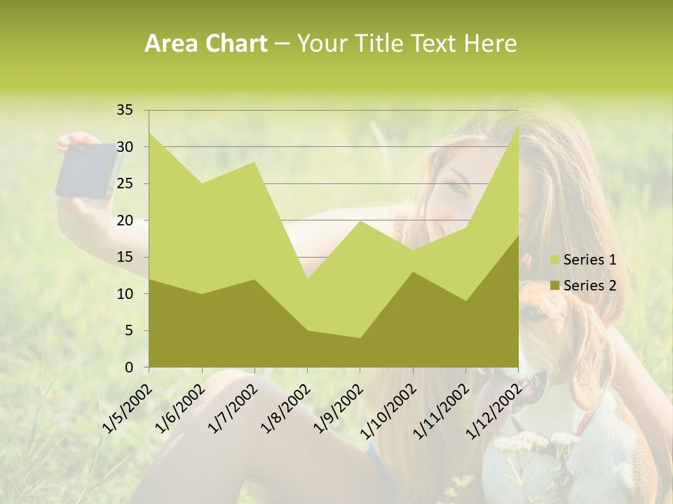 A Woman Taking A Picture With Her Dog PowerPoint Template