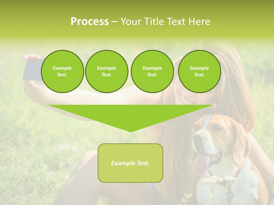 A Woman Taking A Picture With Her Dog PowerPoint Template