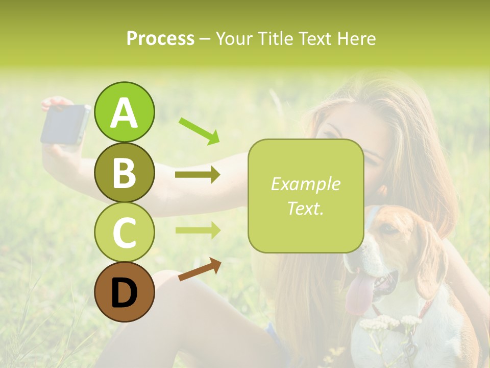 A Woman Taking A Picture With Her Dog PowerPoint Template