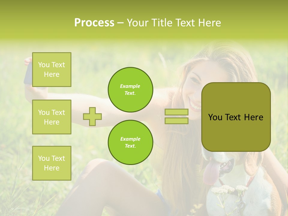 A Woman Taking A Picture With Her Dog PowerPoint Template