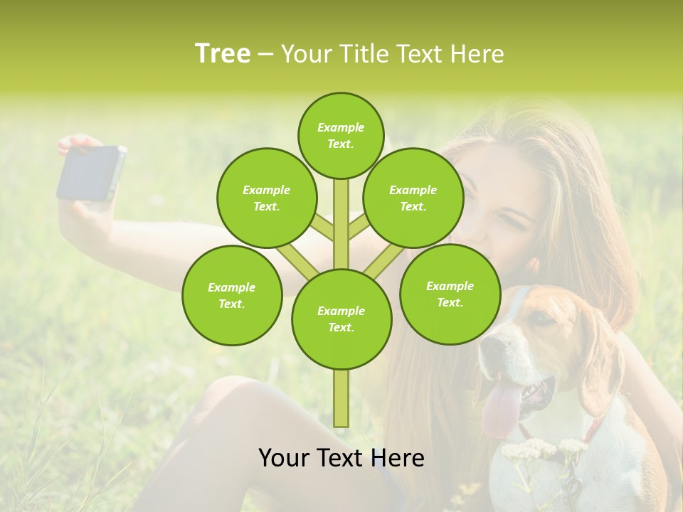 A Woman Taking A Picture With Her Dog PowerPoint Template