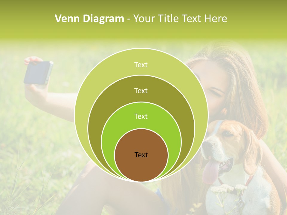 A Woman Taking A Picture With Her Dog PowerPoint Template