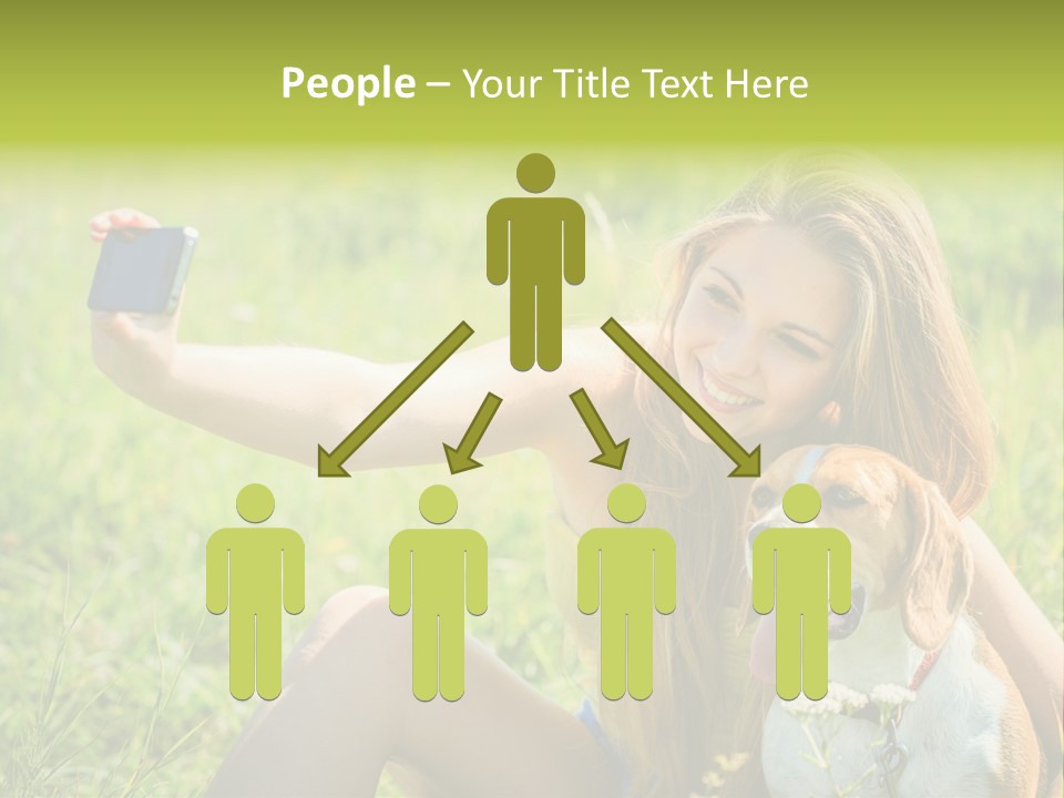 A Woman Taking A Picture With Her Dog PowerPoint Template