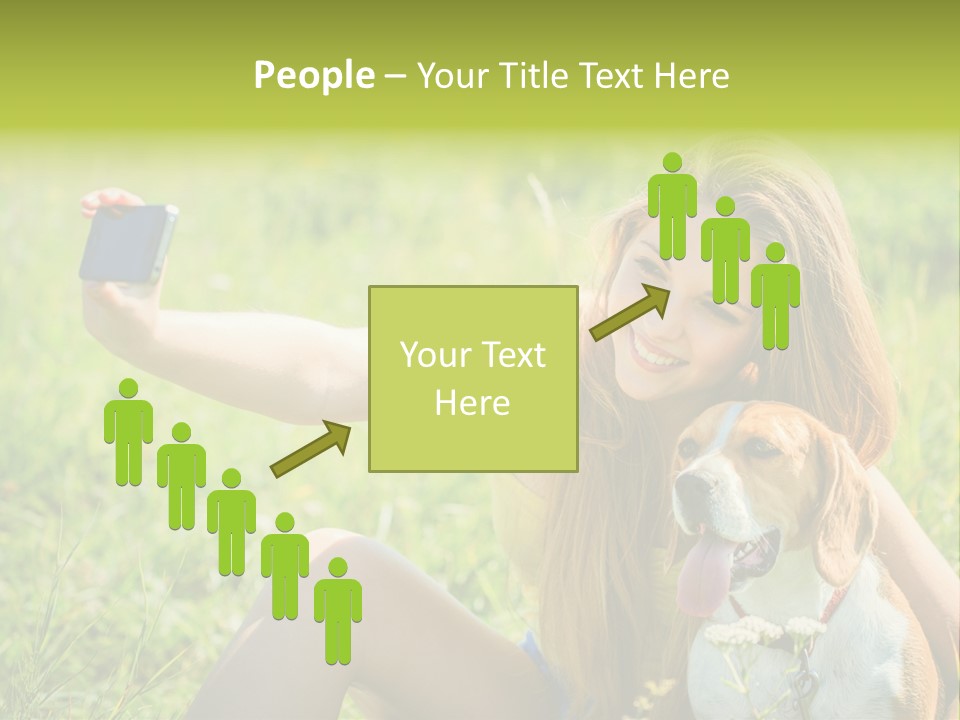 A Woman Taking A Picture With Her Dog PowerPoint Template