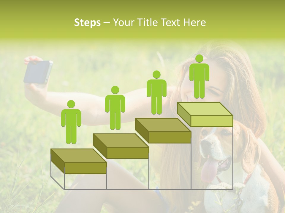 A Woman Taking A Picture With Her Dog PowerPoint Template