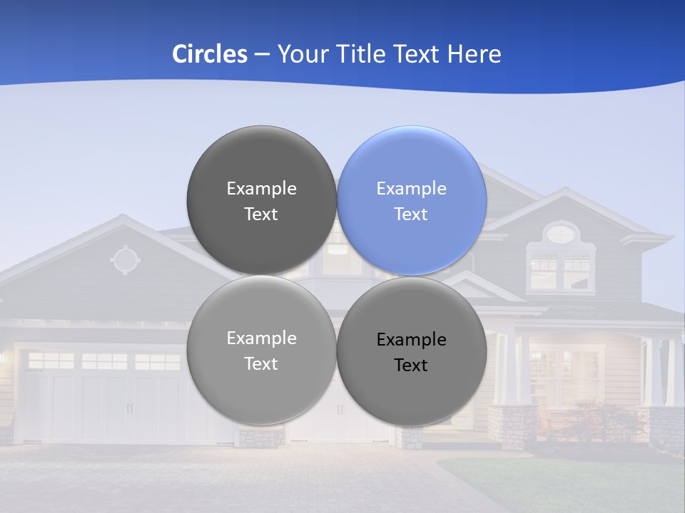 A Large House With A Lot Of Windows And A Driveway PowerPoint Template
