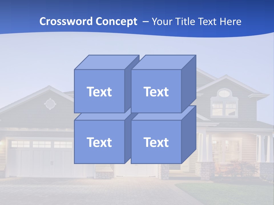 A Large House With A Lot Of Windows And A Driveway PowerPoint Template