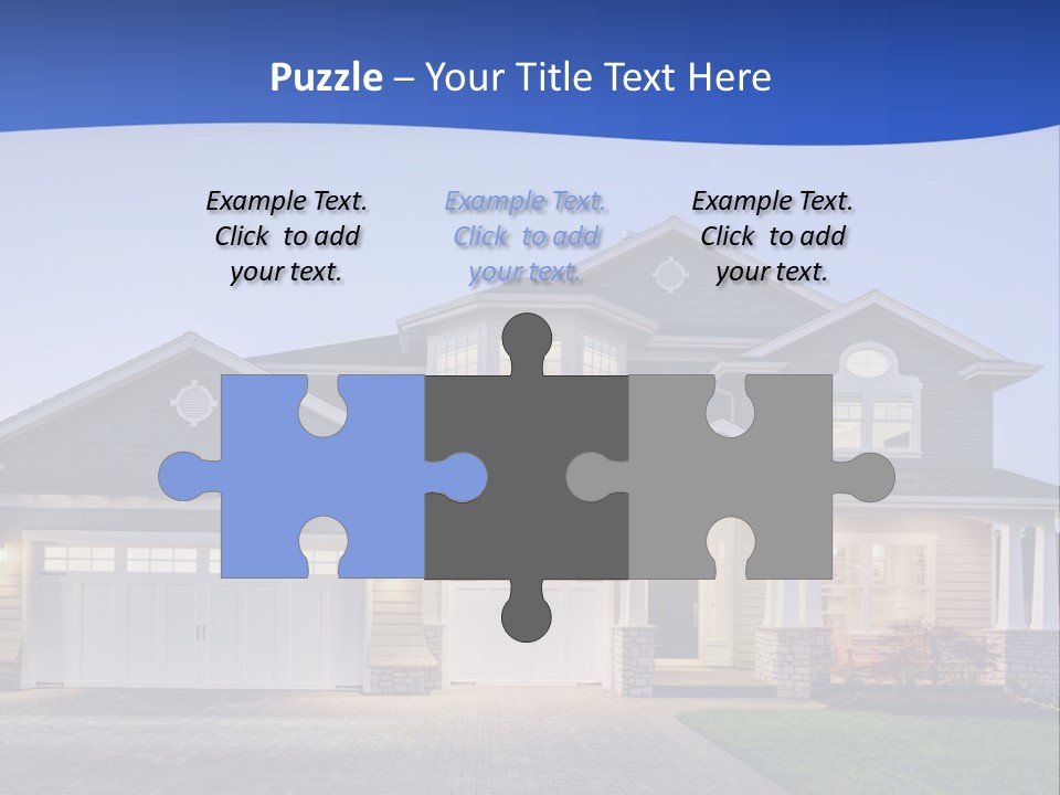 A Large House With A Lot Of Windows And A Driveway PowerPoint Template