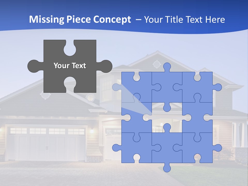 A Large House With A Lot Of Windows And A Driveway PowerPoint Template