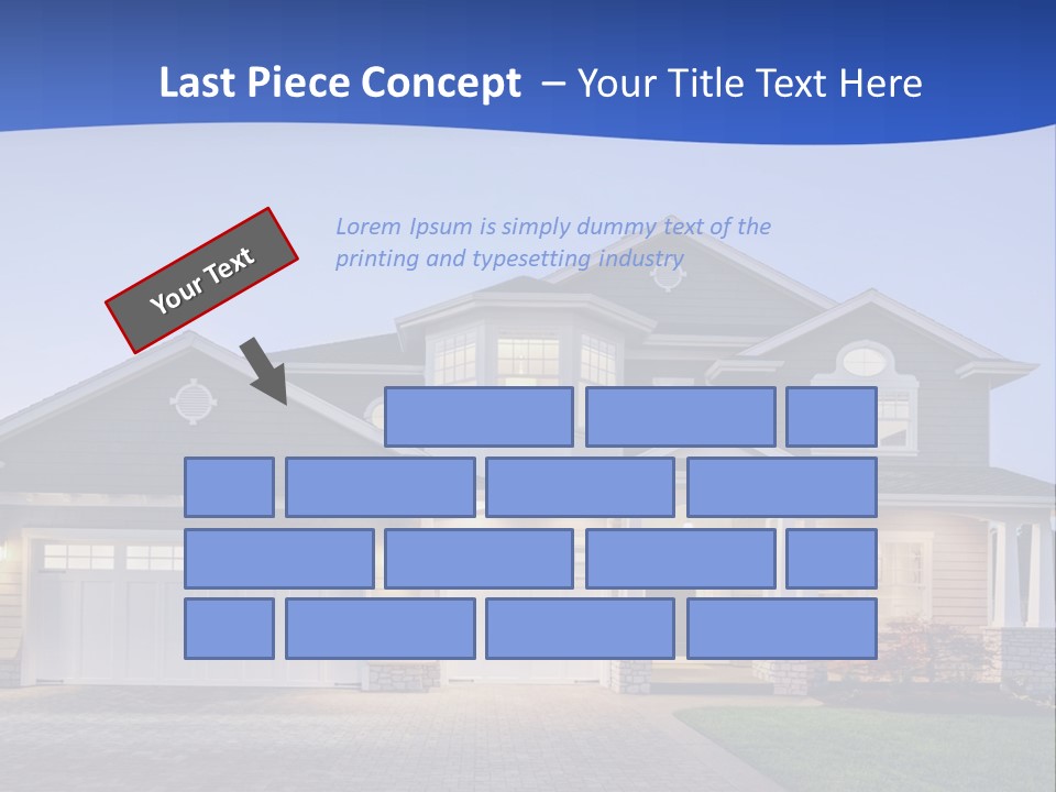 A Large House With A Lot Of Windows And A Driveway PowerPoint Template