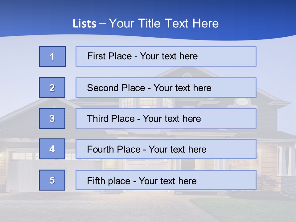 A Large House With A Lot Of Windows And A Driveway PowerPoint Template