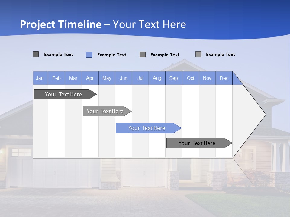 A Large House With A Lot Of Windows And A Driveway PowerPoint Template