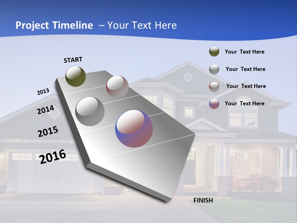 A Large House With A Lot Of Windows And A Driveway PowerPoint Template