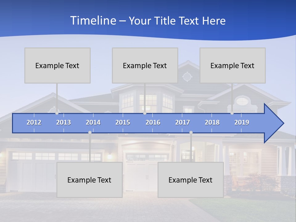 A Large House With A Lot Of Windows And A Driveway PowerPoint Template