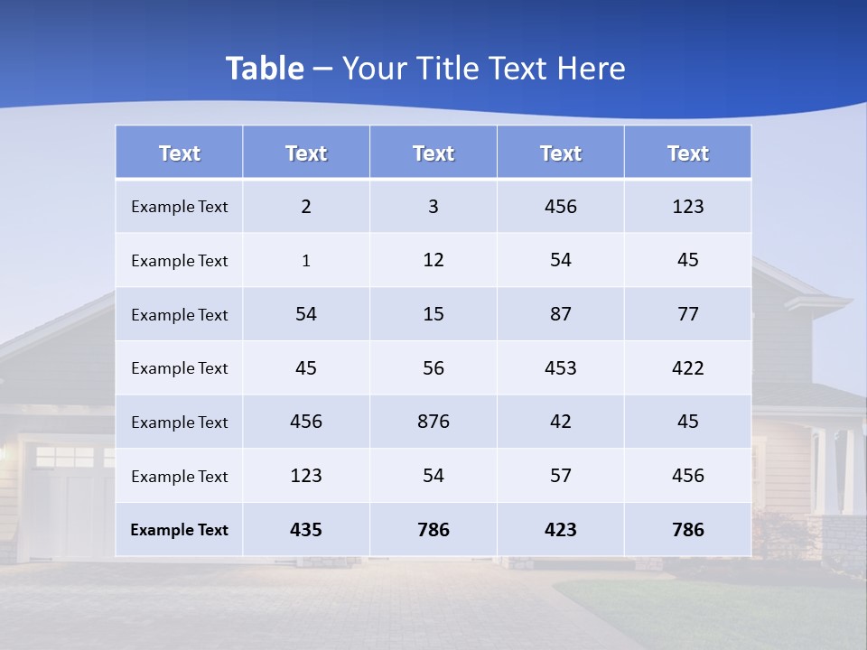 A Large House With A Lot Of Windows And A Driveway PowerPoint Template