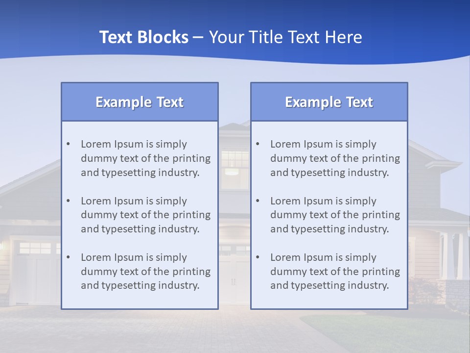 A Large House With A Lot Of Windows And A Driveway PowerPoint Template