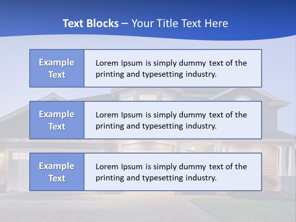 A Large House With A Lot Of Windows And A Driveway PowerPoint Template