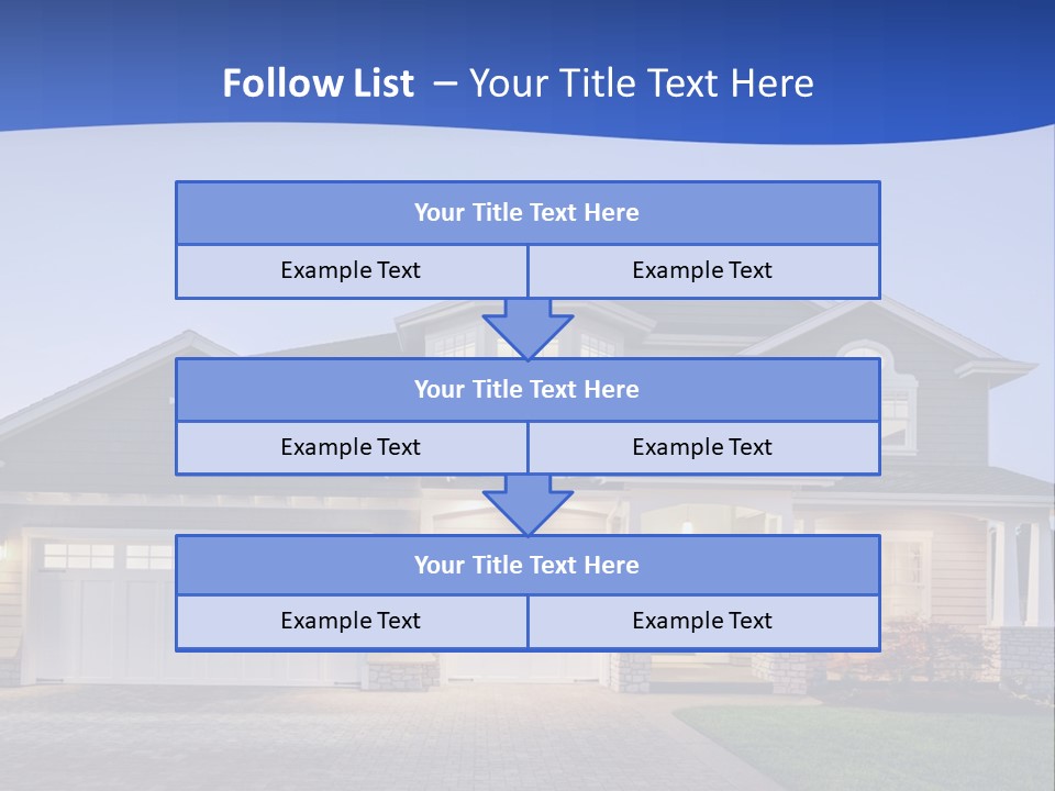 A Large House With A Lot Of Windows And A Driveway PowerPoint Template