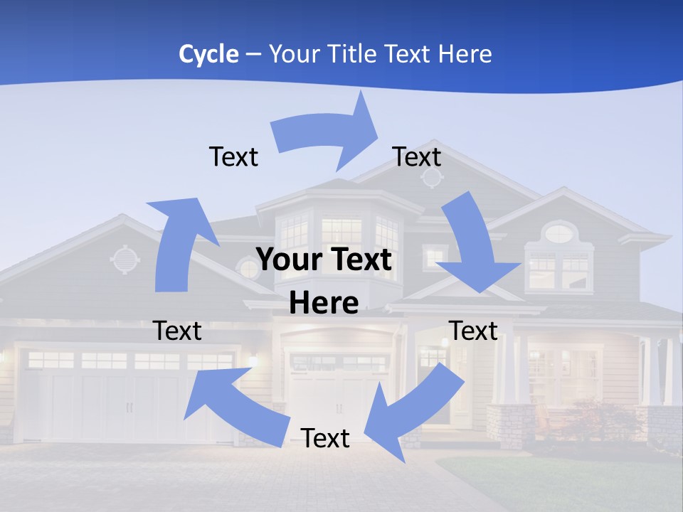 A Large House With A Lot Of Windows And A Driveway PowerPoint Template