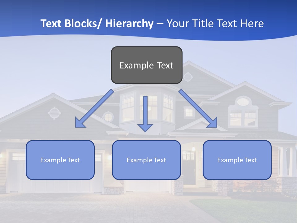 A Large House With A Lot Of Windows And A Driveway PowerPoint Template