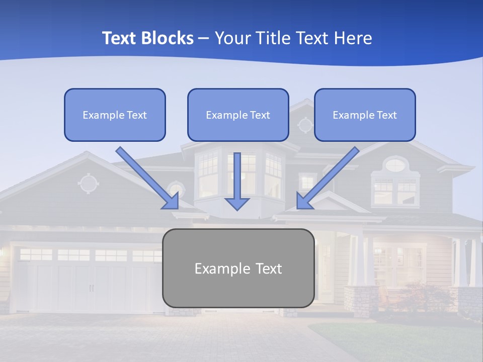 A Large House With A Lot Of Windows And A Driveway PowerPoint Template