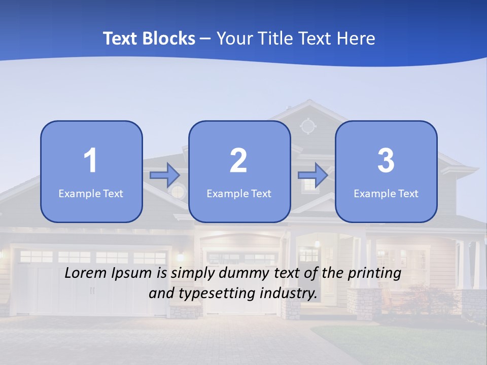 A Large House With A Lot Of Windows And A Driveway PowerPoint Template