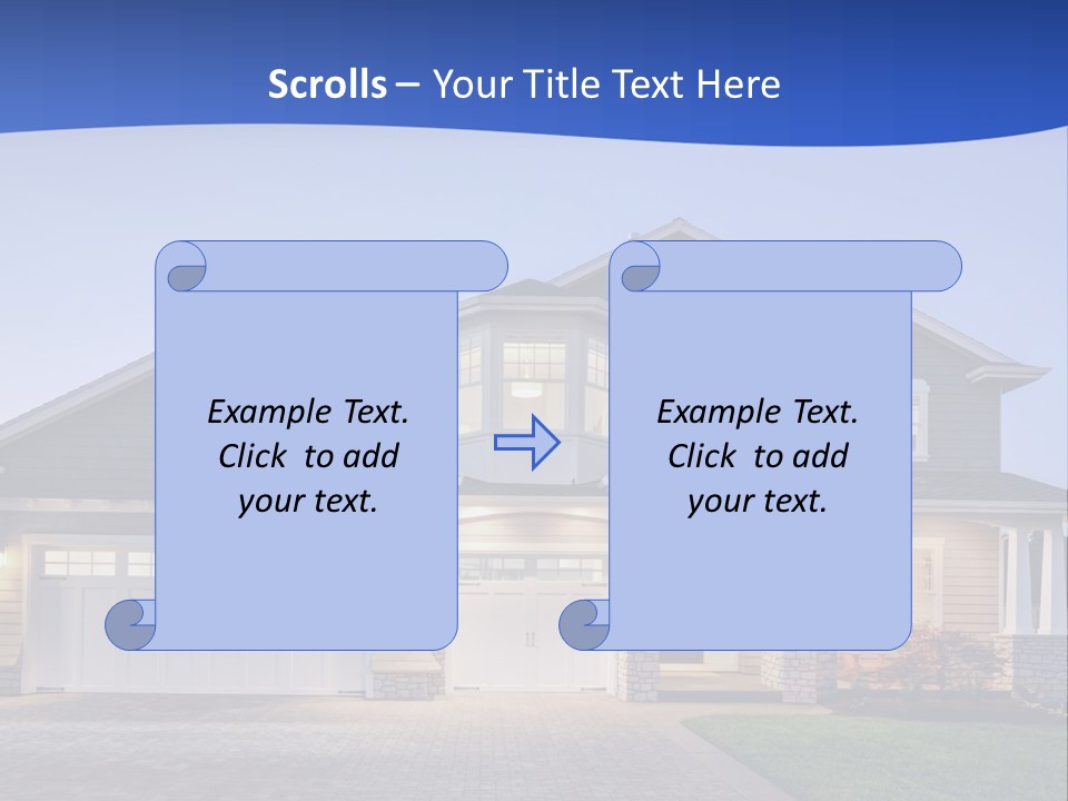 A Large House With A Lot Of Windows And A Driveway PowerPoint Template