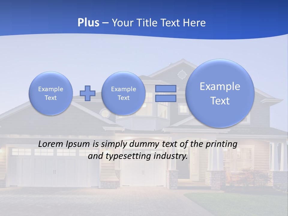 A Large House With A Lot Of Windows And A Driveway PowerPoint Template