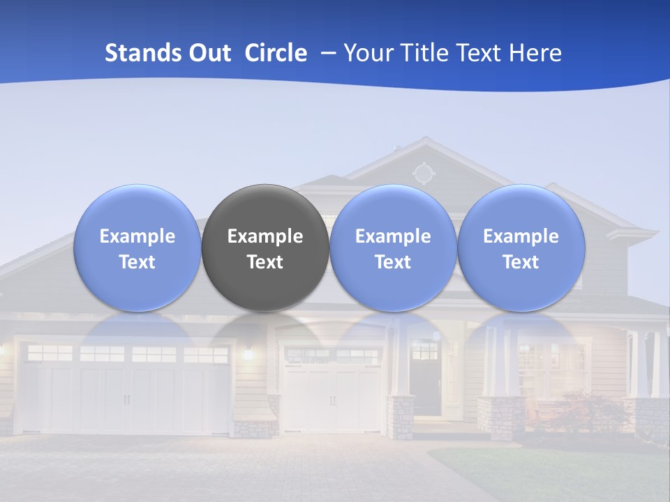 A Large House With A Lot Of Windows And A Driveway PowerPoint Template