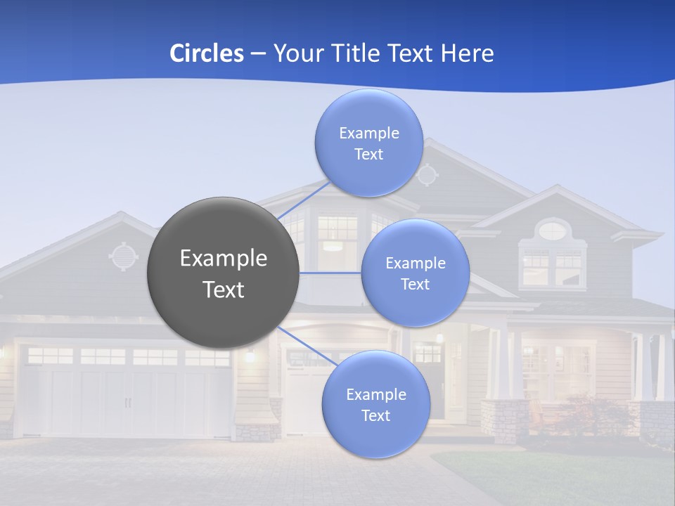 A Large House With A Lot Of Windows And A Driveway PowerPoint Template