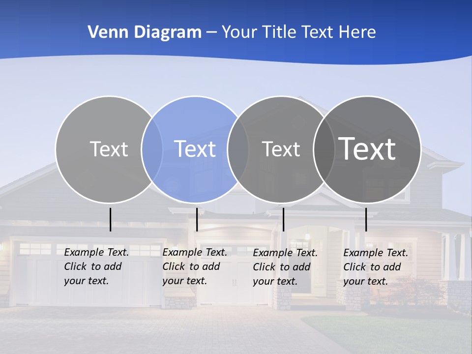 A Large House With A Lot Of Windows And A Driveway PowerPoint Template