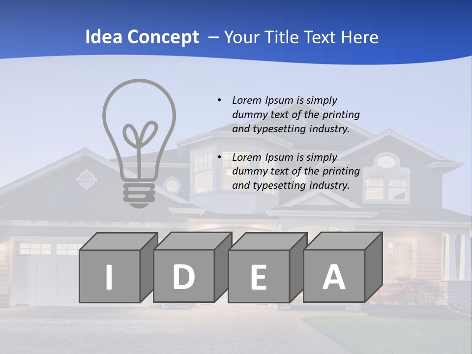 A Large House With A Lot Of Windows And A Driveway PowerPoint Template