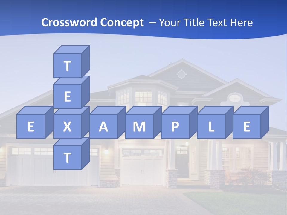 A Large House With A Lot Of Windows And A Driveway PowerPoint Template