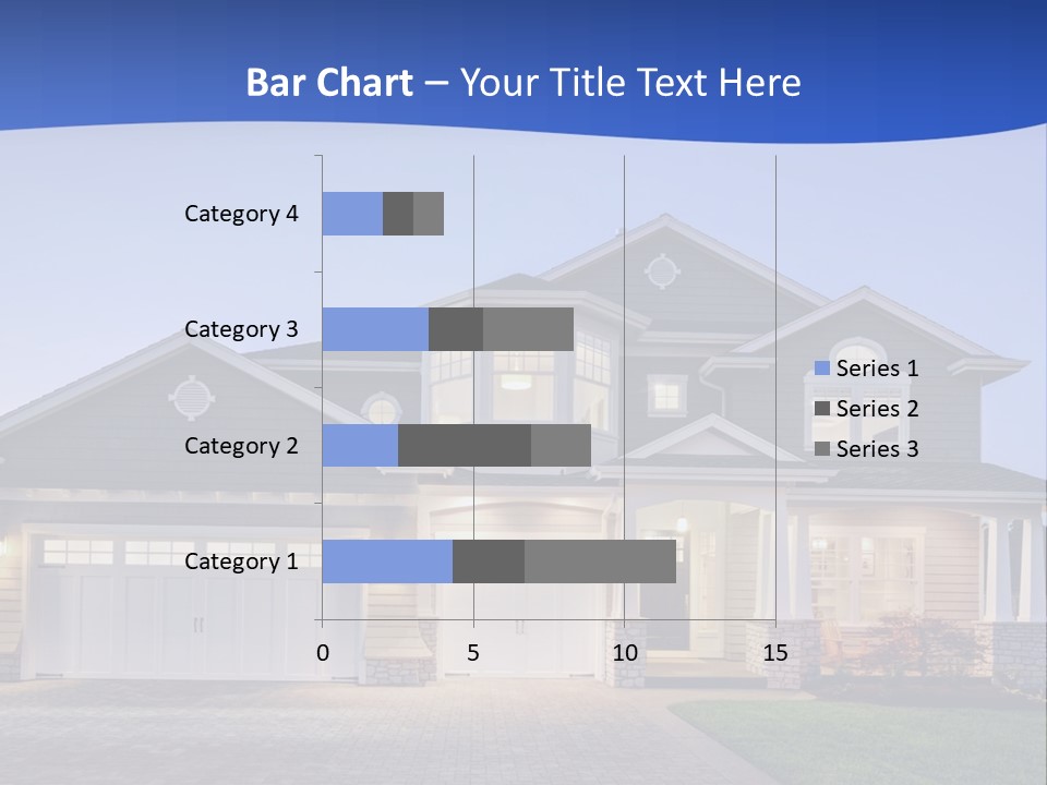 A Large House With A Lot Of Windows And A Driveway PowerPoint Template