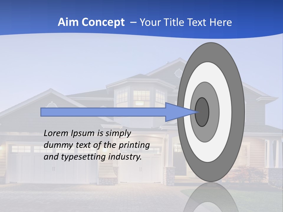 A Large House With A Lot Of Windows And A Driveway PowerPoint Template