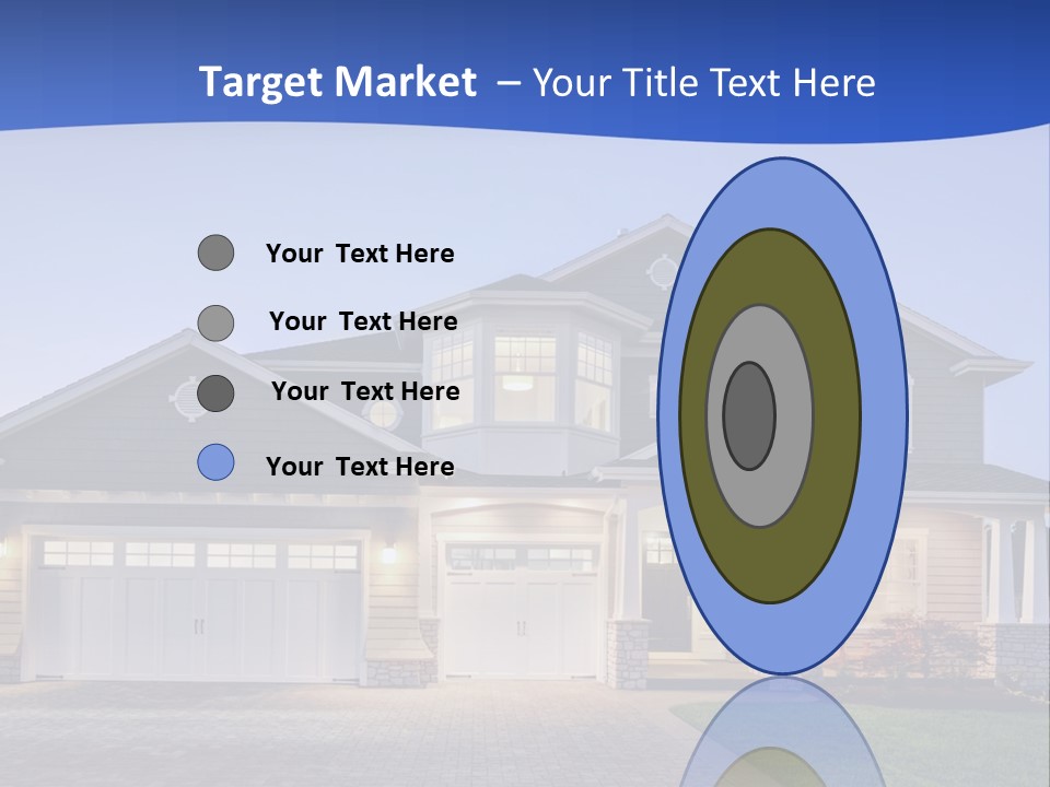 A Large House With A Lot Of Windows And A Driveway PowerPoint Template