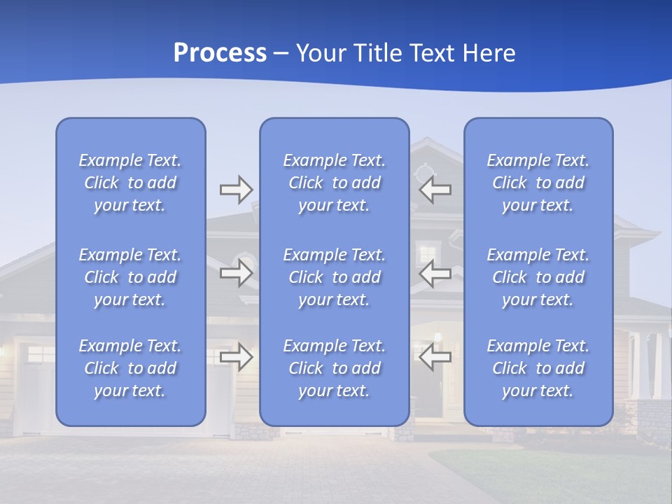A Large House With A Lot Of Windows And A Driveway PowerPoint Template