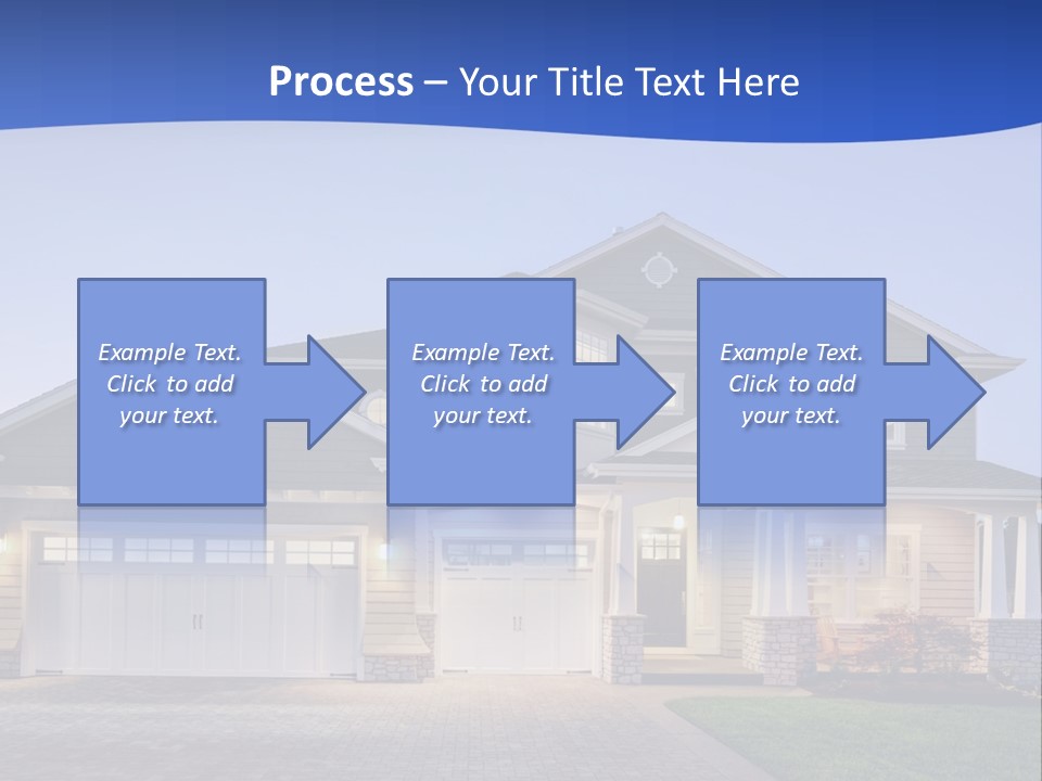 A Large House With A Lot Of Windows And A Driveway PowerPoint Template