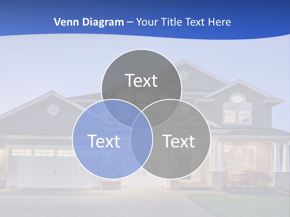 A Large House With A Lot Of Windows And A Driveway PowerPoint Template