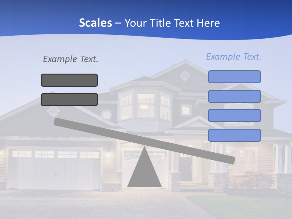 A Large House With A Lot Of Windows And A Driveway PowerPoint Template