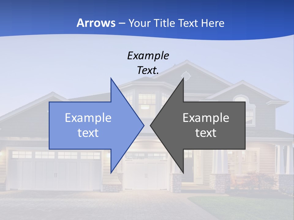 A Large House With A Lot Of Windows And A Driveway PowerPoint Template