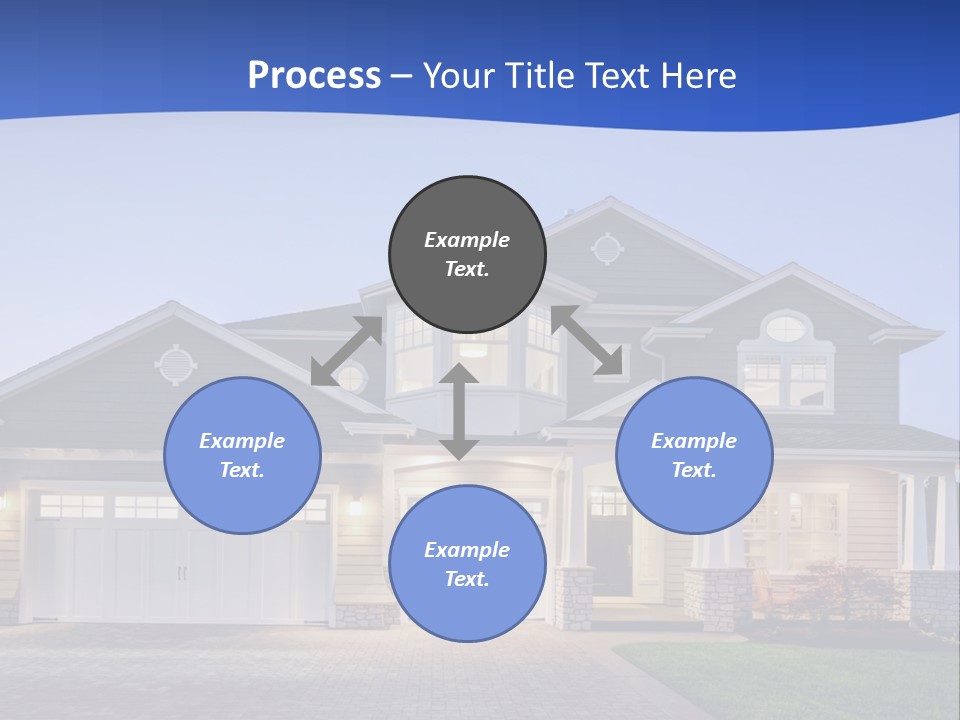 A Large House With A Lot Of Windows And A Driveway PowerPoint Template