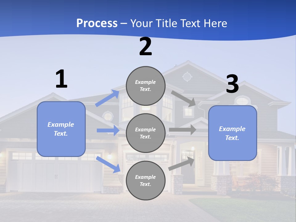 A Large House With A Lot Of Windows And A Driveway PowerPoint Template