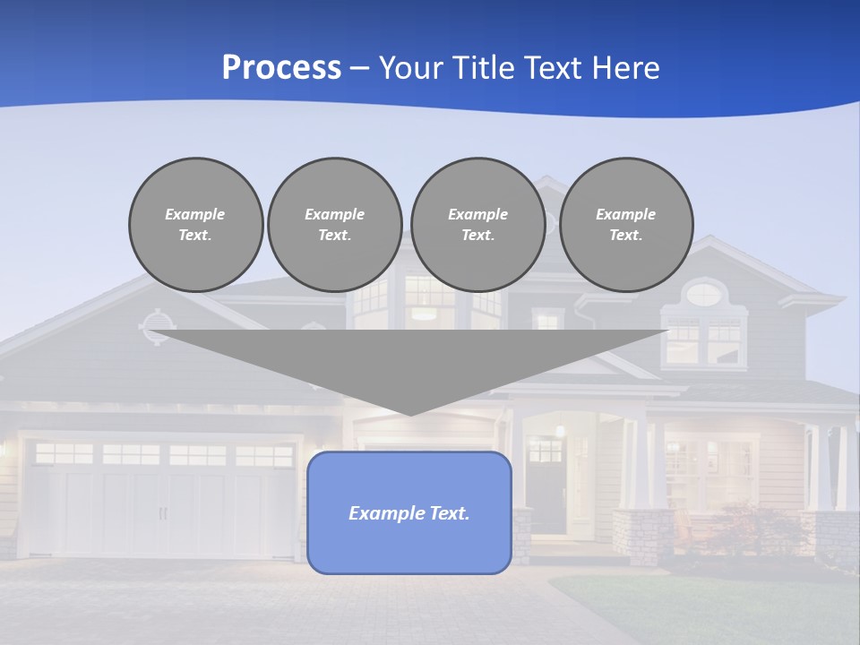 A Large House With A Lot Of Windows And A Driveway PowerPoint Template